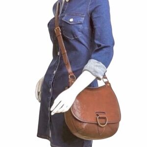 Frye Cognac Brown Leather Lucy Crossbody Purse Messenger Shoulder Bag Db812